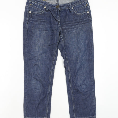 House Of Denim Womens Blue Cotton Straight Jeans Size 8 Regular Zip
