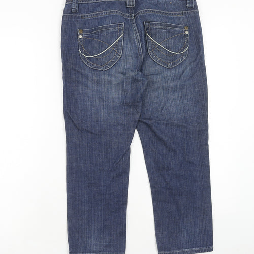 House Of Denim Womens Blue Cotton Straight Jeans Size 8 Regular Zip