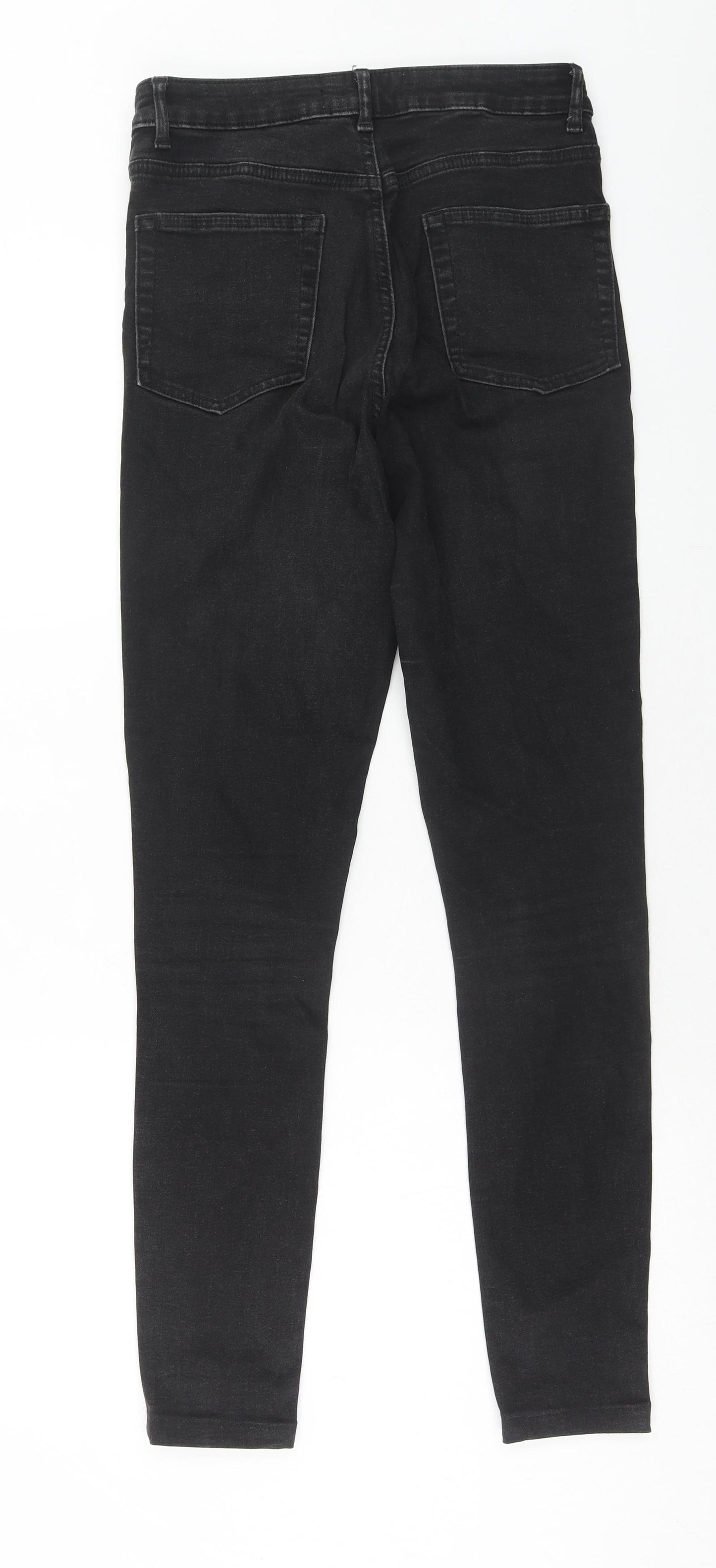 Denim & Co. Womens Black Cotton Skinny Jeans Size 12 Regular Zip