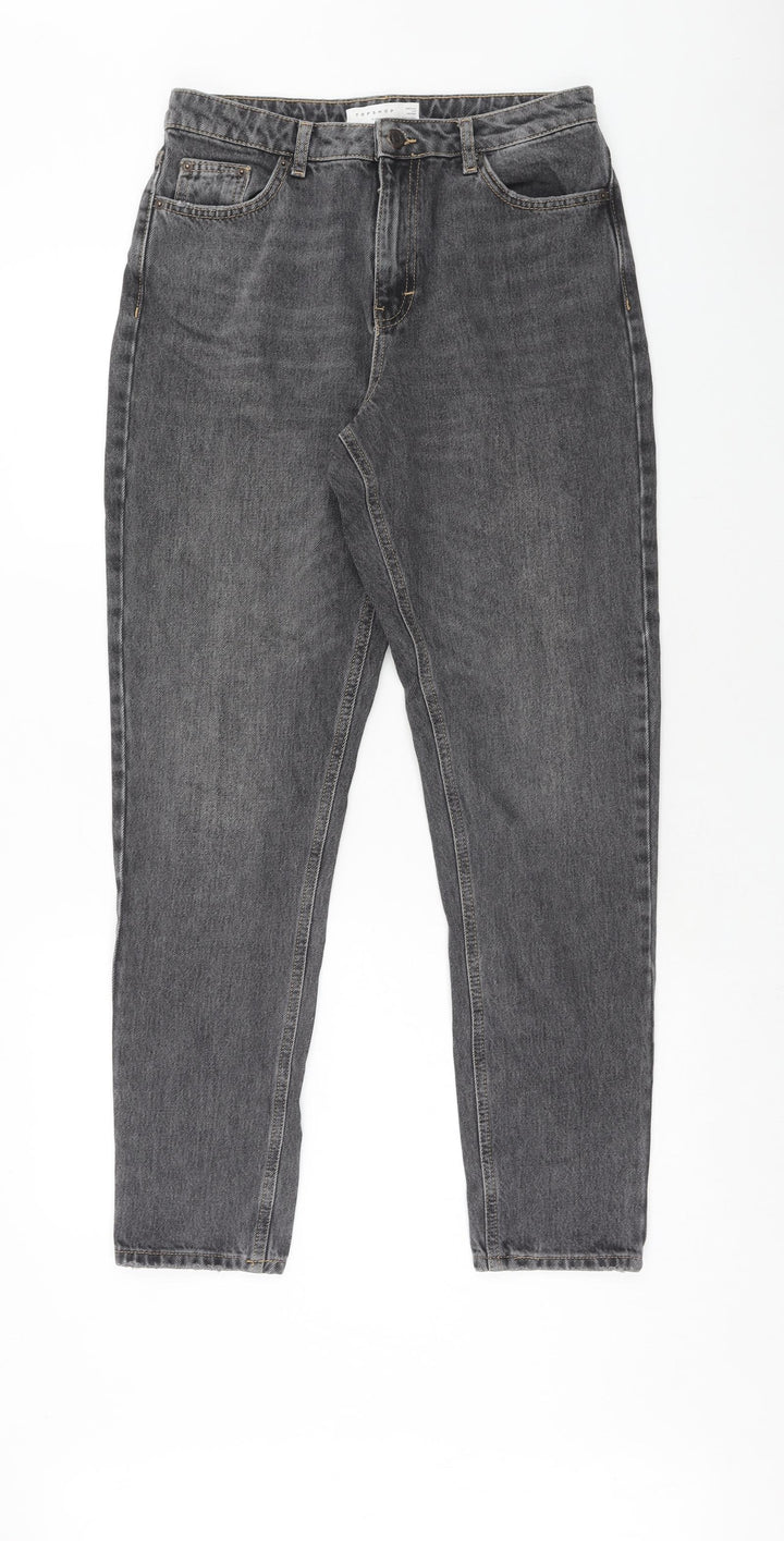 Topshop Womens Grey Cotton Skinny Jeans Size 30 in L34 in Regular Zip