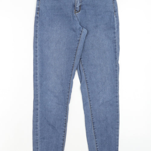 Denim & Co. Womens Blue Cotton Straight Jeans Size 10 Regular Zip
