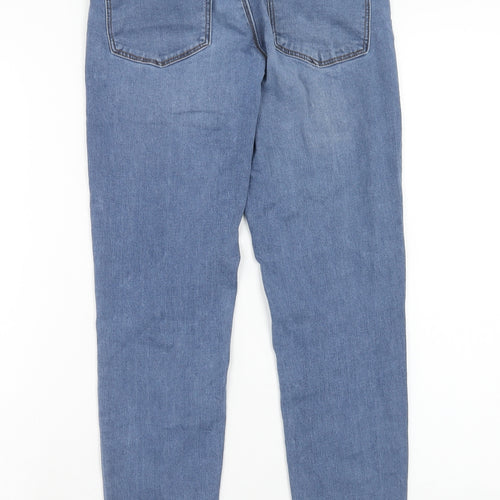 Denim & Co. Womens Blue Cotton Straight Jeans Size 10 Regular Zip