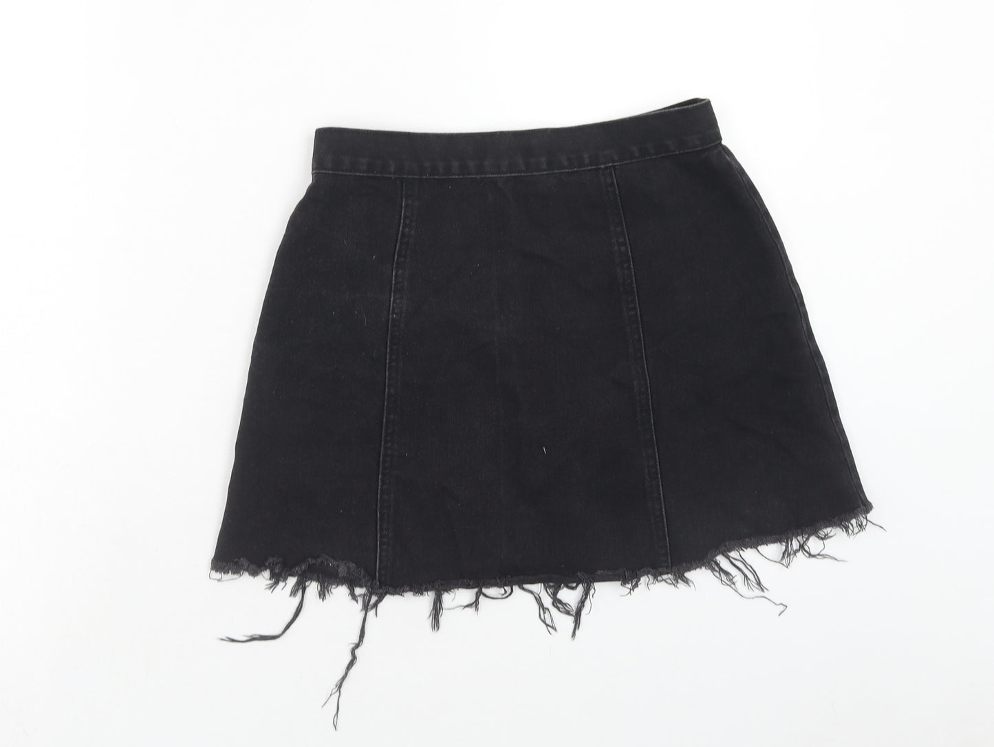 Cooperative Womens Black Cotton Mini Skirt Size S Button