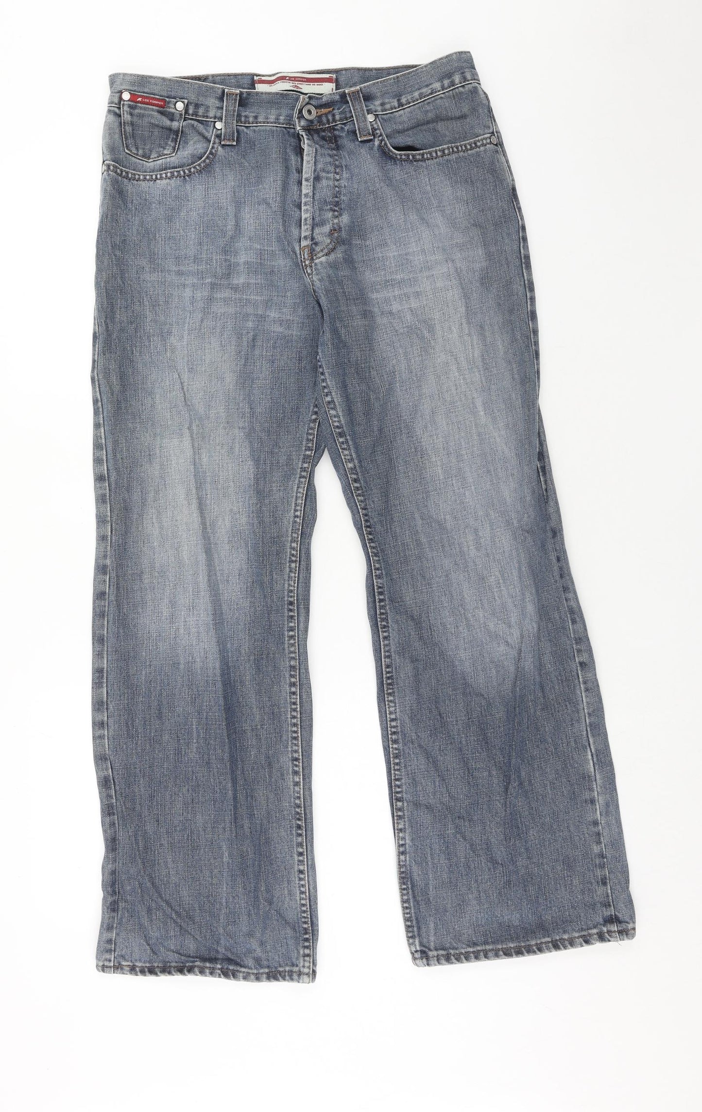 Lee Cooper Mens Blue Cotton Straight Jeans Size 30 in Regular Zip