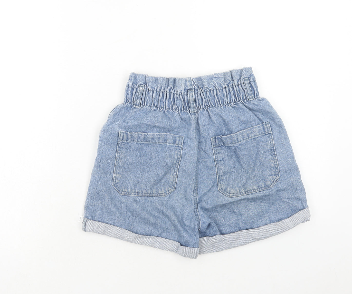 Primark Girls Blue Cotton Boyfriend Shorts Size 12-13 Years Regular Zip