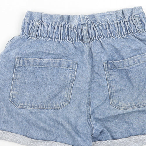 Primark Girls Blue Cotton Boyfriend Shorts Size 12-13 Years Regular Zip