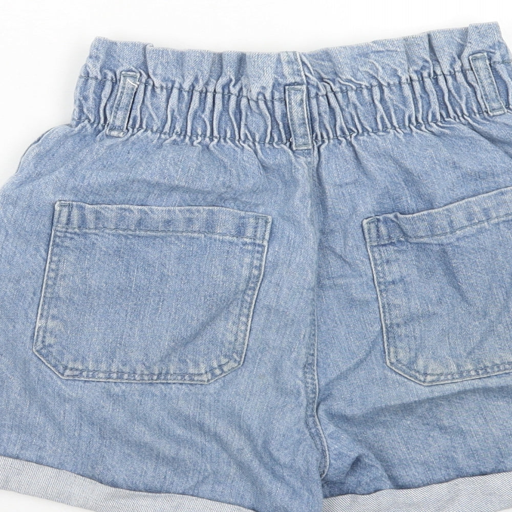 Primark Girls Blue Cotton Boyfriend Shorts Size 12-13 Years Regular Zip