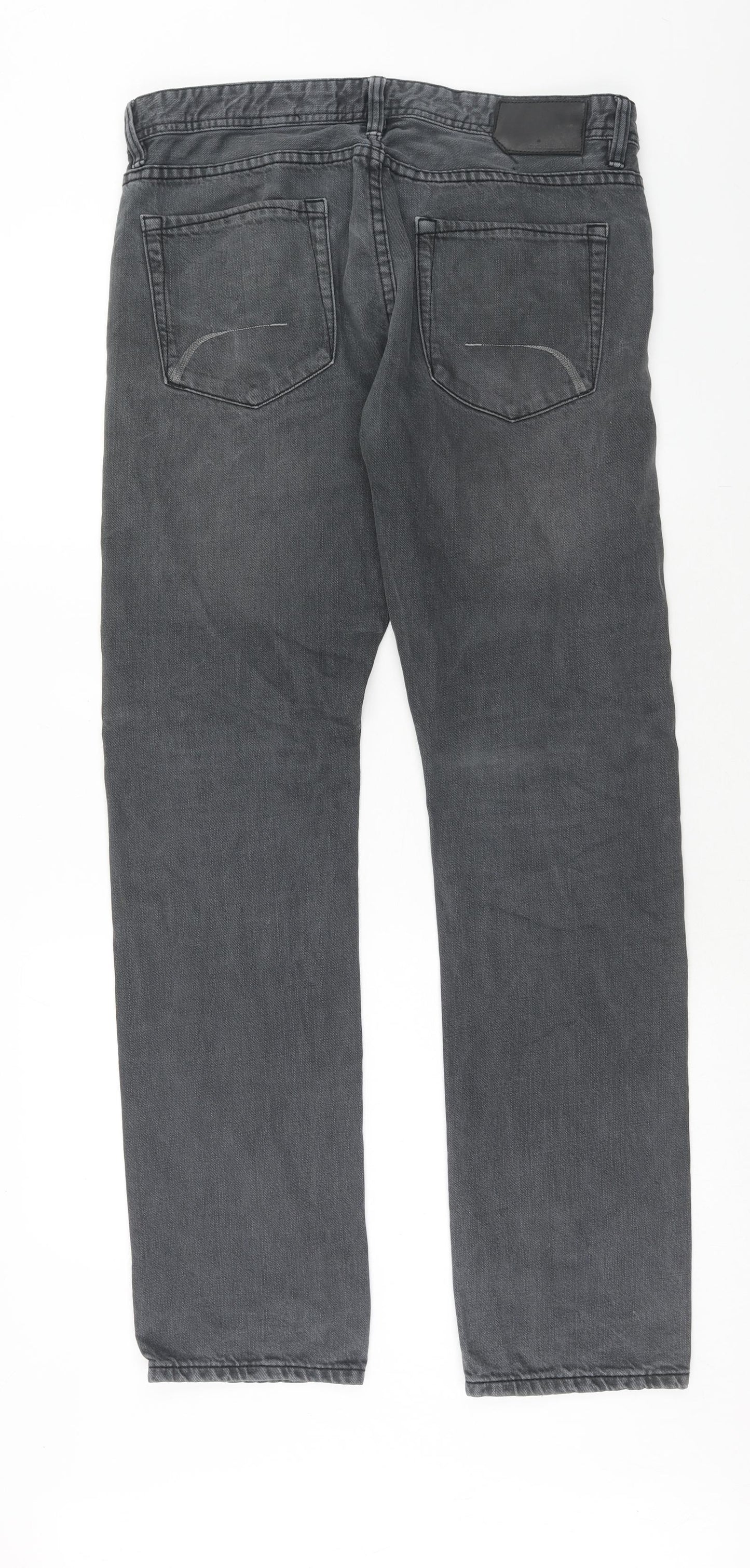 DKNY Mens Black Cotton Straight Jeans Size 32 in Regular Zip