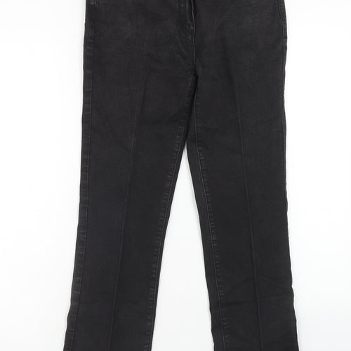 Lincoln Womens Black Cotton Straight Jeans Size 10 Regular Zip