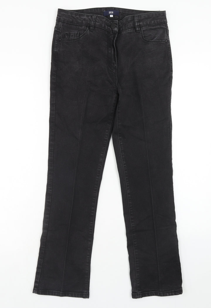Lincoln Womens Black Cotton Straight Jeans Size 10 Regular Zip