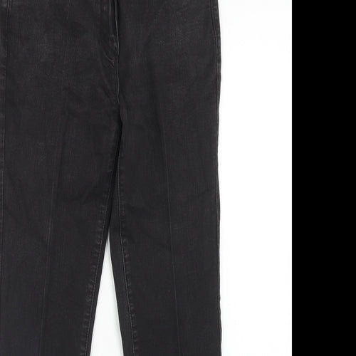 Lincoln Womens Black Cotton Straight Jeans Size 10 Regular Zip