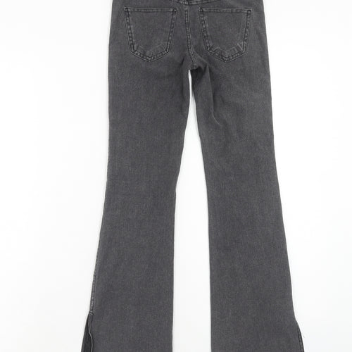 H&M Girls Grey Cotton Flared Jeans Size 10-11 Years Regular Pullover - Butterfly