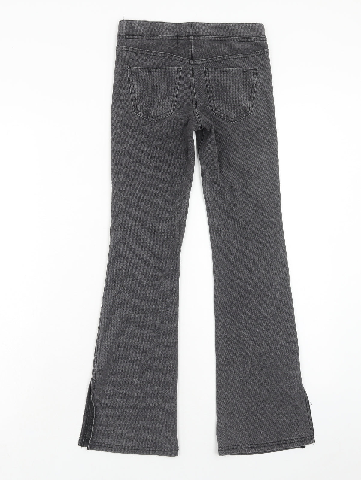 H&M Girls Grey Cotton Flared Jeans Size 10-11 Years Regular Pullover - Butterfly