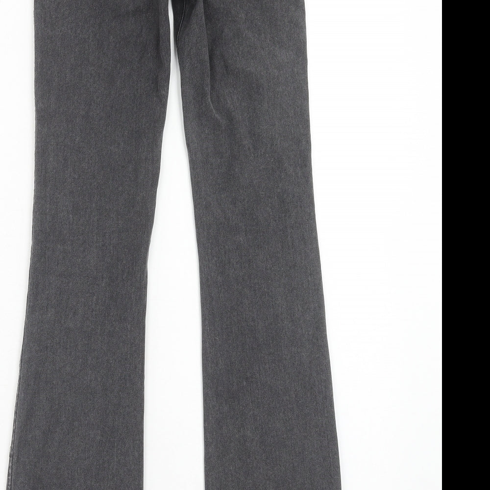 H&M Girls Grey Cotton Flared Jeans Size 10-11 Years Regular Pullover - Butterfly
