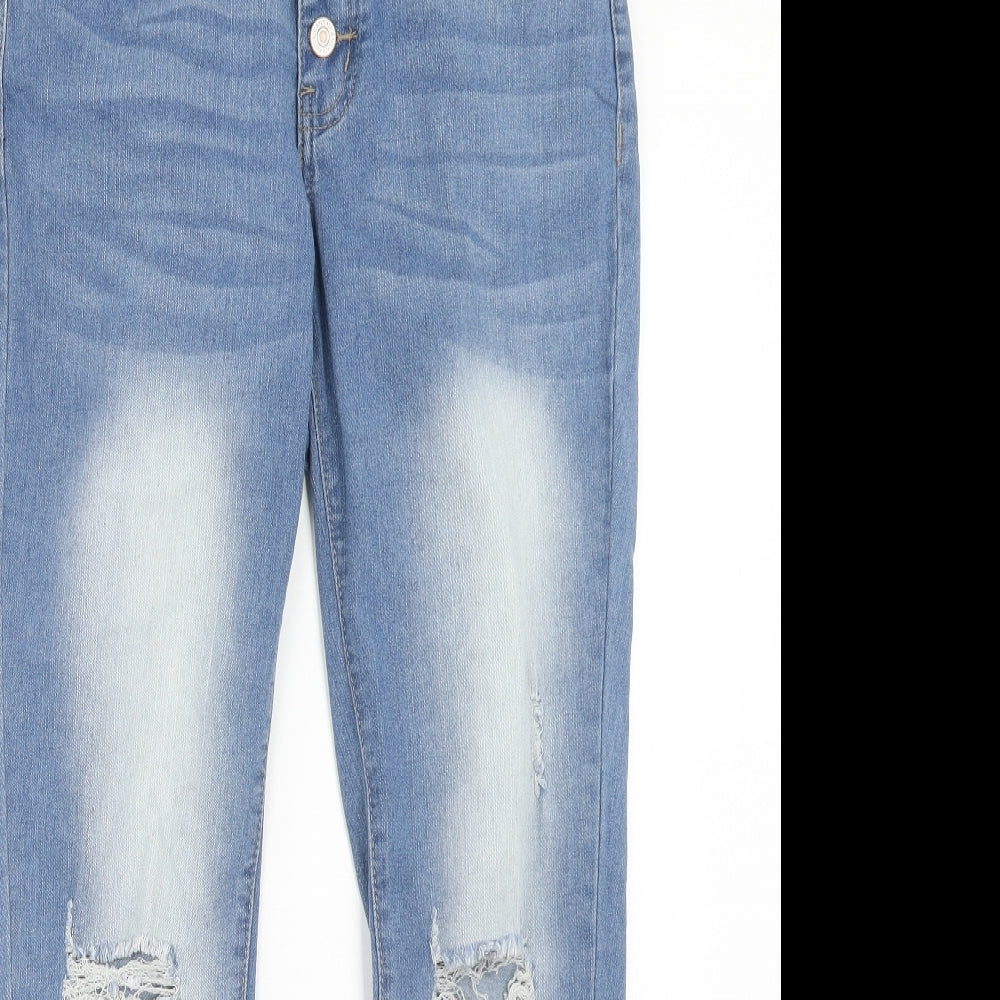 Preworn Womens Blue Cotton Skinny Jeans Size M Regular Zip