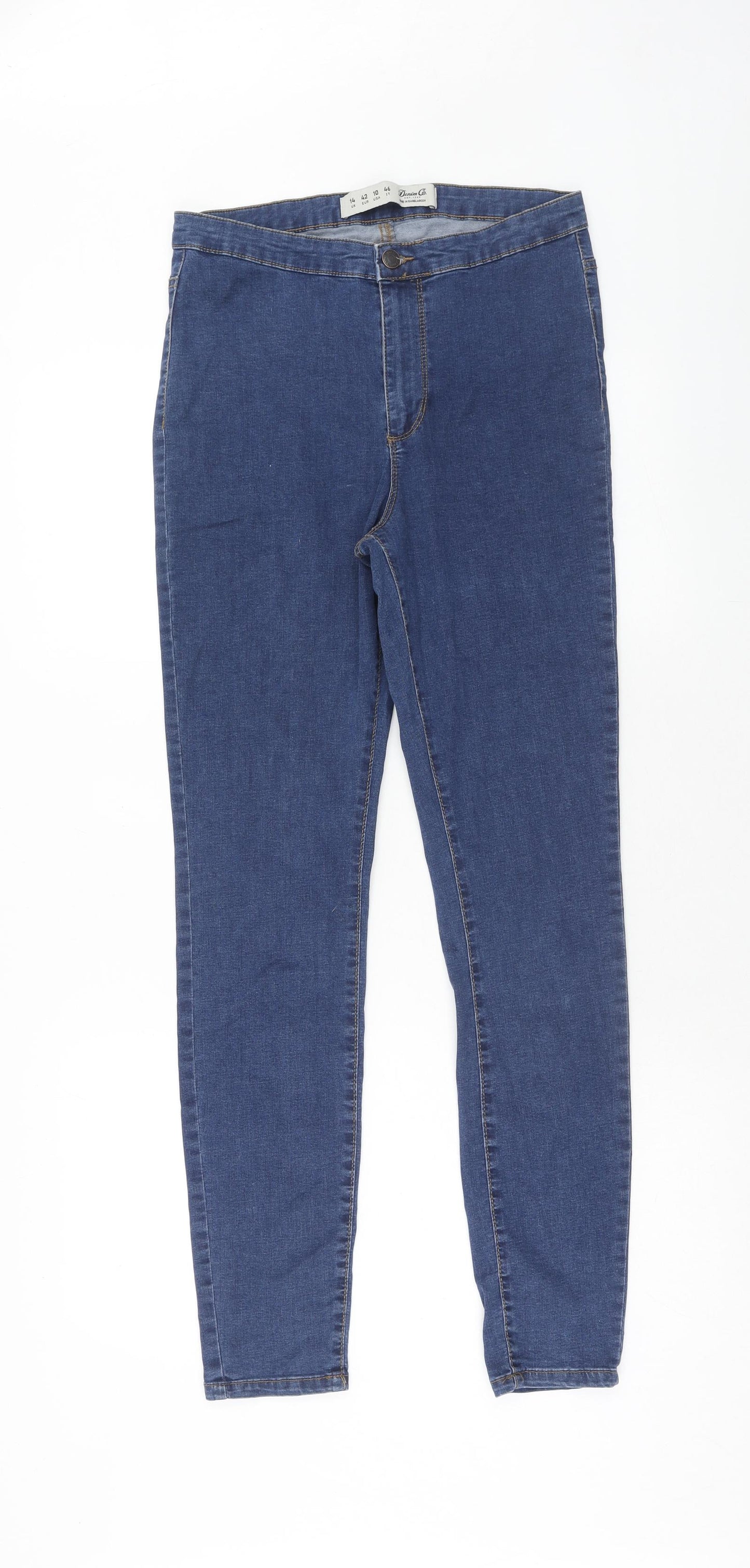 Denim & Co. Womens Blue Cotton Jegging Jeans Size 14 Regular Zip