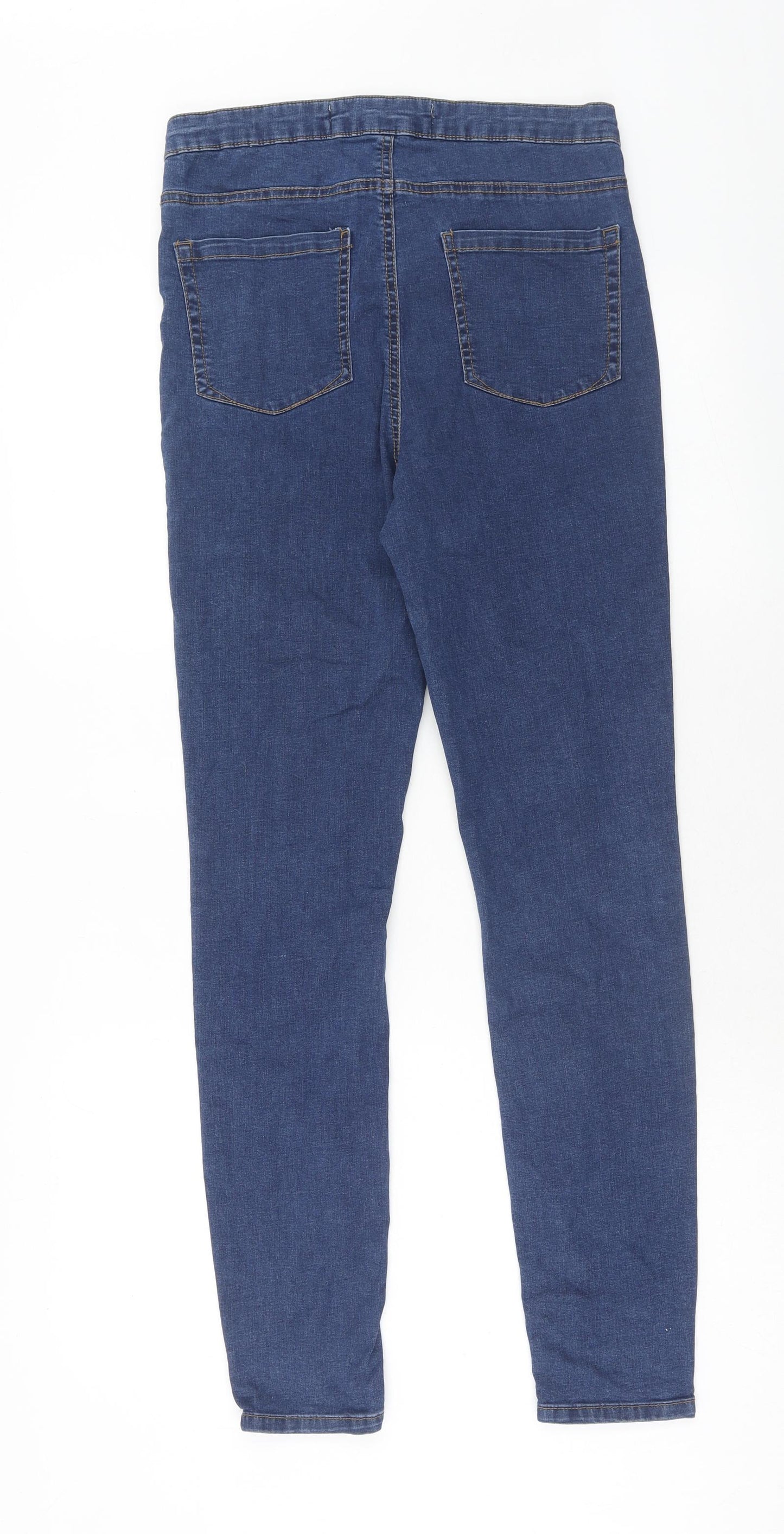 Denim & Co. Womens Blue Cotton Jegging Jeans Size 14 Regular Zip