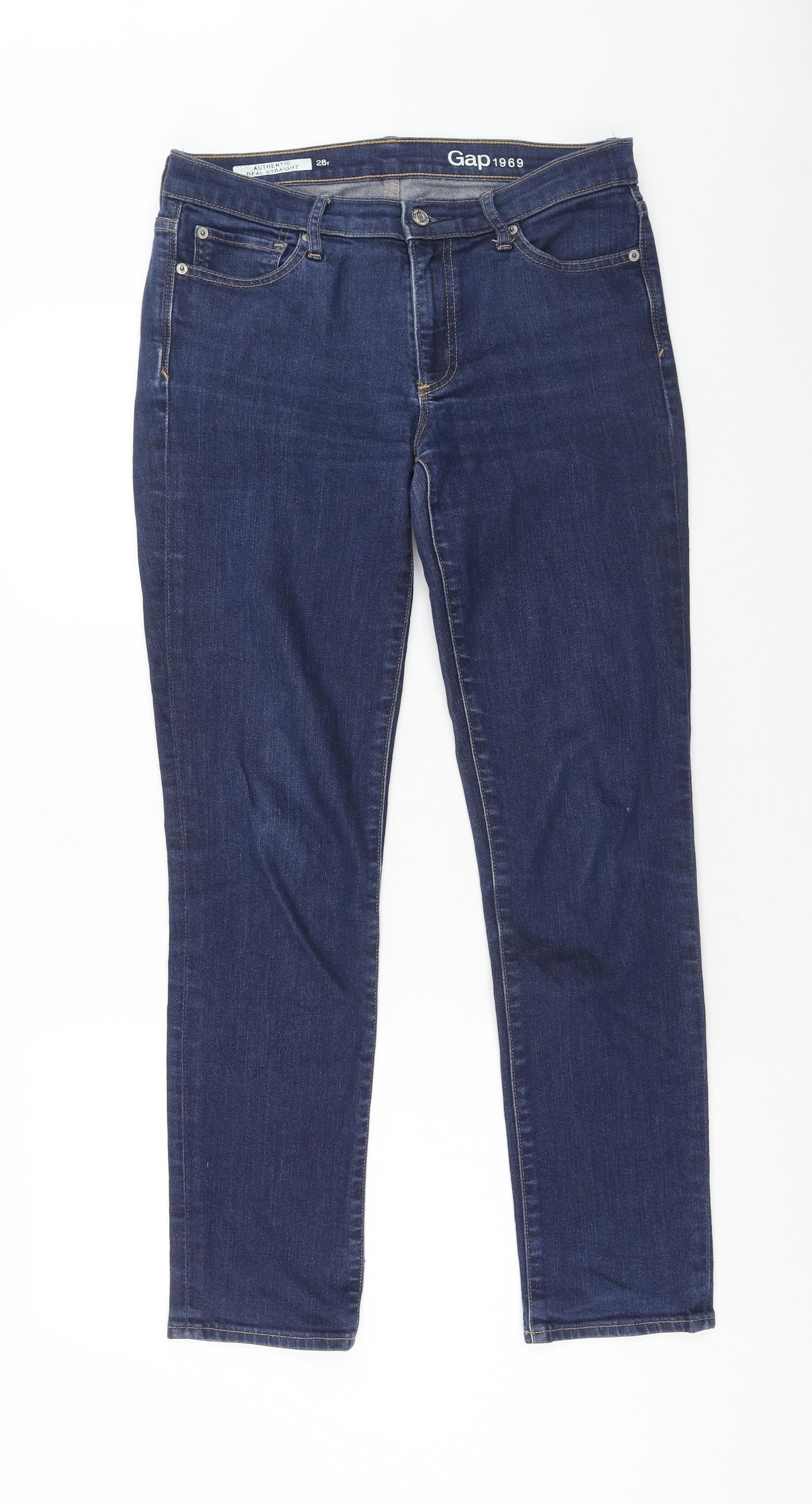 Gap Womens Blue Cotton Skinny Jeans Size 28 in Regular Zip