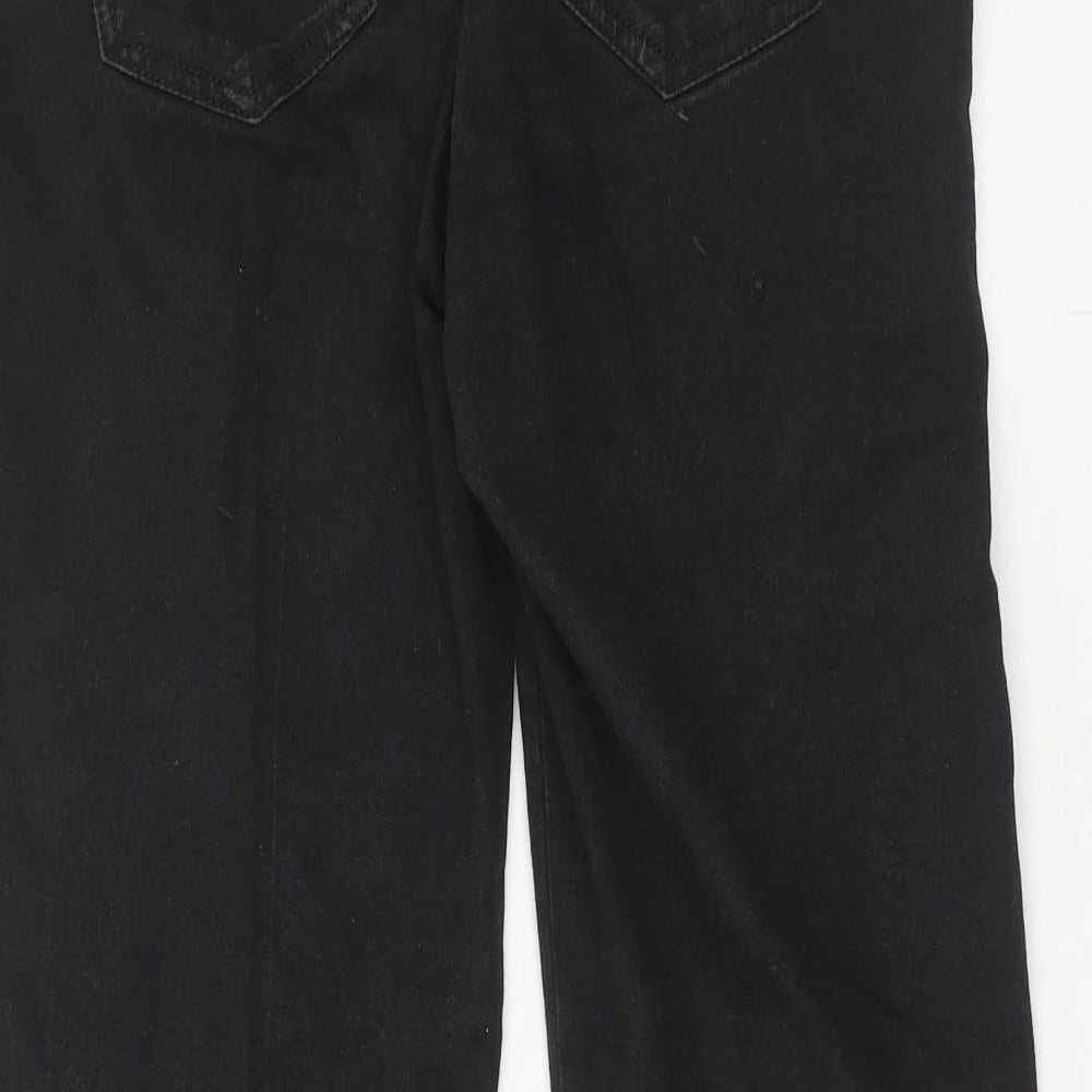 Bonmarche Womens Black Cotton Straight Jeans Size 12 Regular Zip