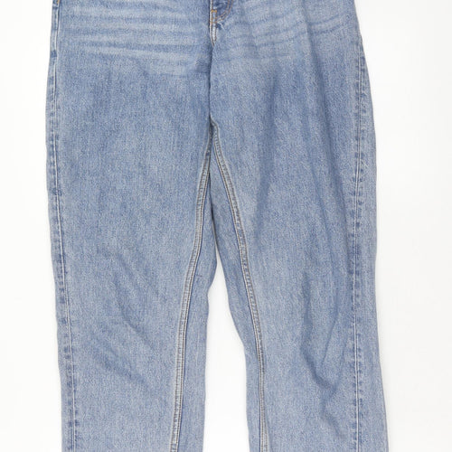 Monkl Womens Blue Cotton Straight Jeans Size 28 in Regular Zip