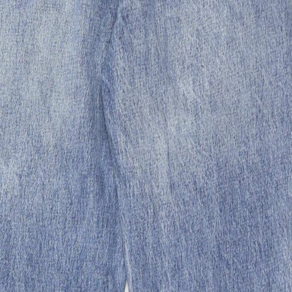 Zara Womens Blue Cotton Straight Jeans Size 10 Regular Zip