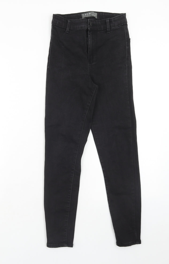Denim & Co. Womens Black Cotton Skinny Jeans Size 6 Regular Zip