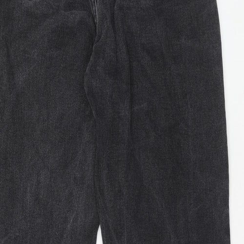 PRETTYLITTLETHING Womens Black Cotton Mom Jeans Size 12 Regular Zip
