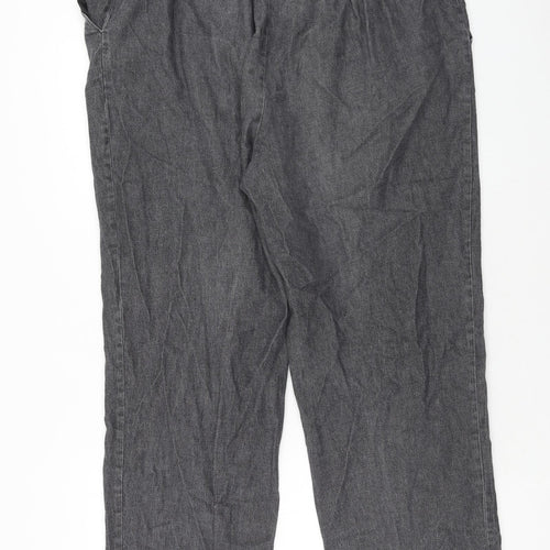 Marks and Spencer Womens Grey Cotton Straight Jeans Size 20 Regular
