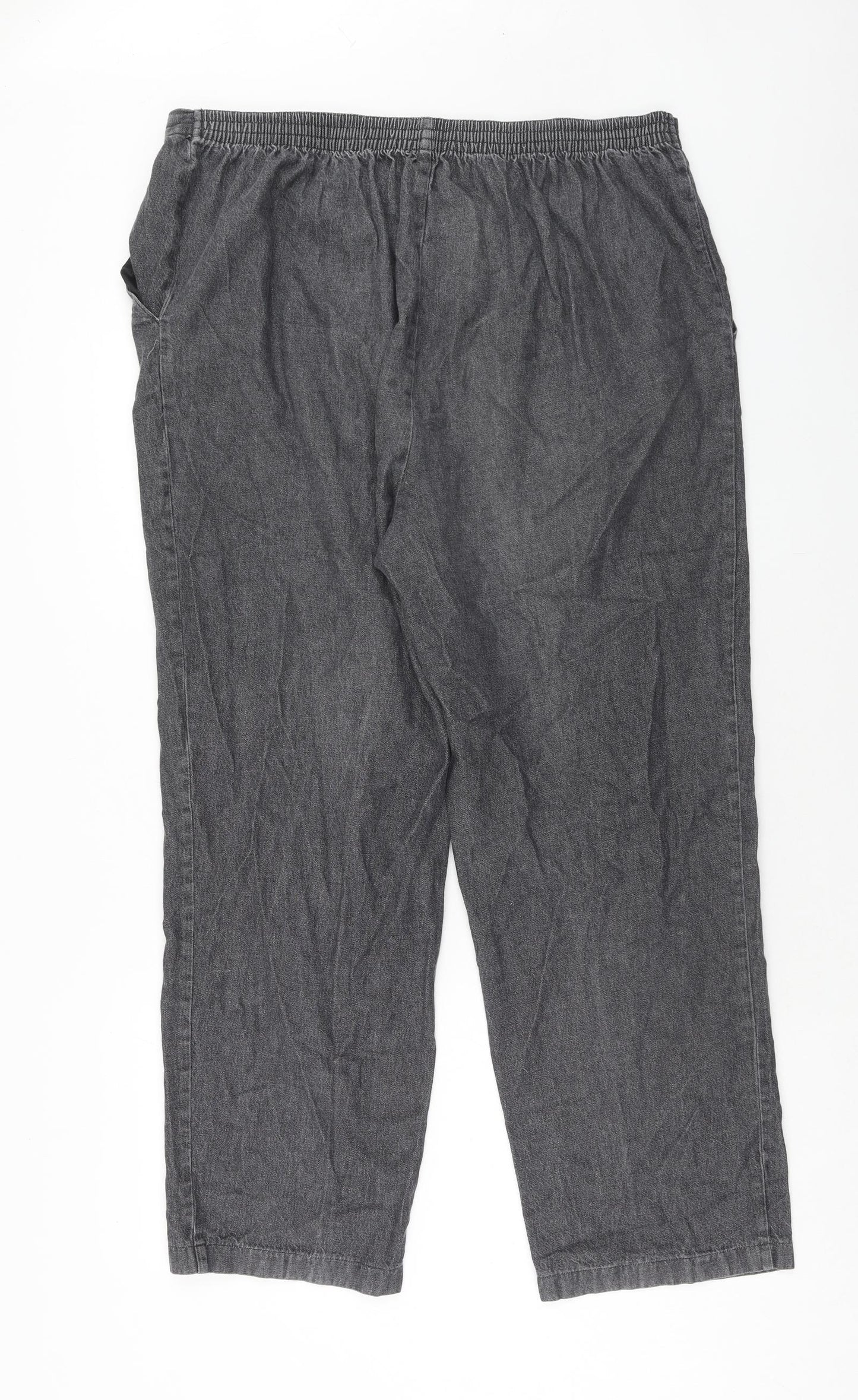 Marks and Spencer Womens Grey Cotton Straight Jeans Size 20 Regular
