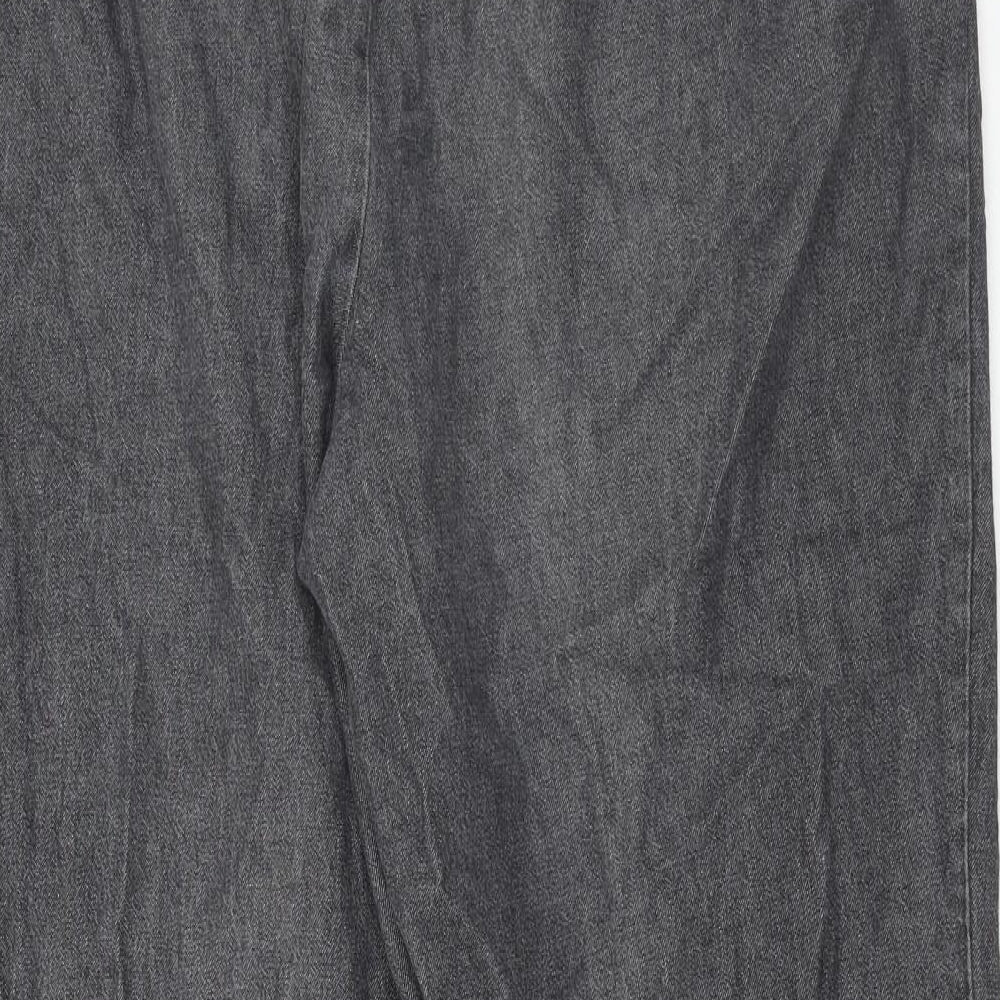 Marks and Spencer Womens Grey Cotton Straight Jeans Size 20 Regular