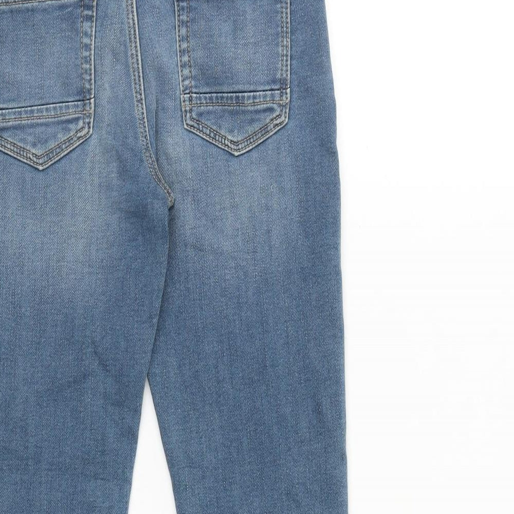 Marks and Spencer Boys Blue 100% Cotton Straight Jeans Size 5-6 Years Regular Zip
