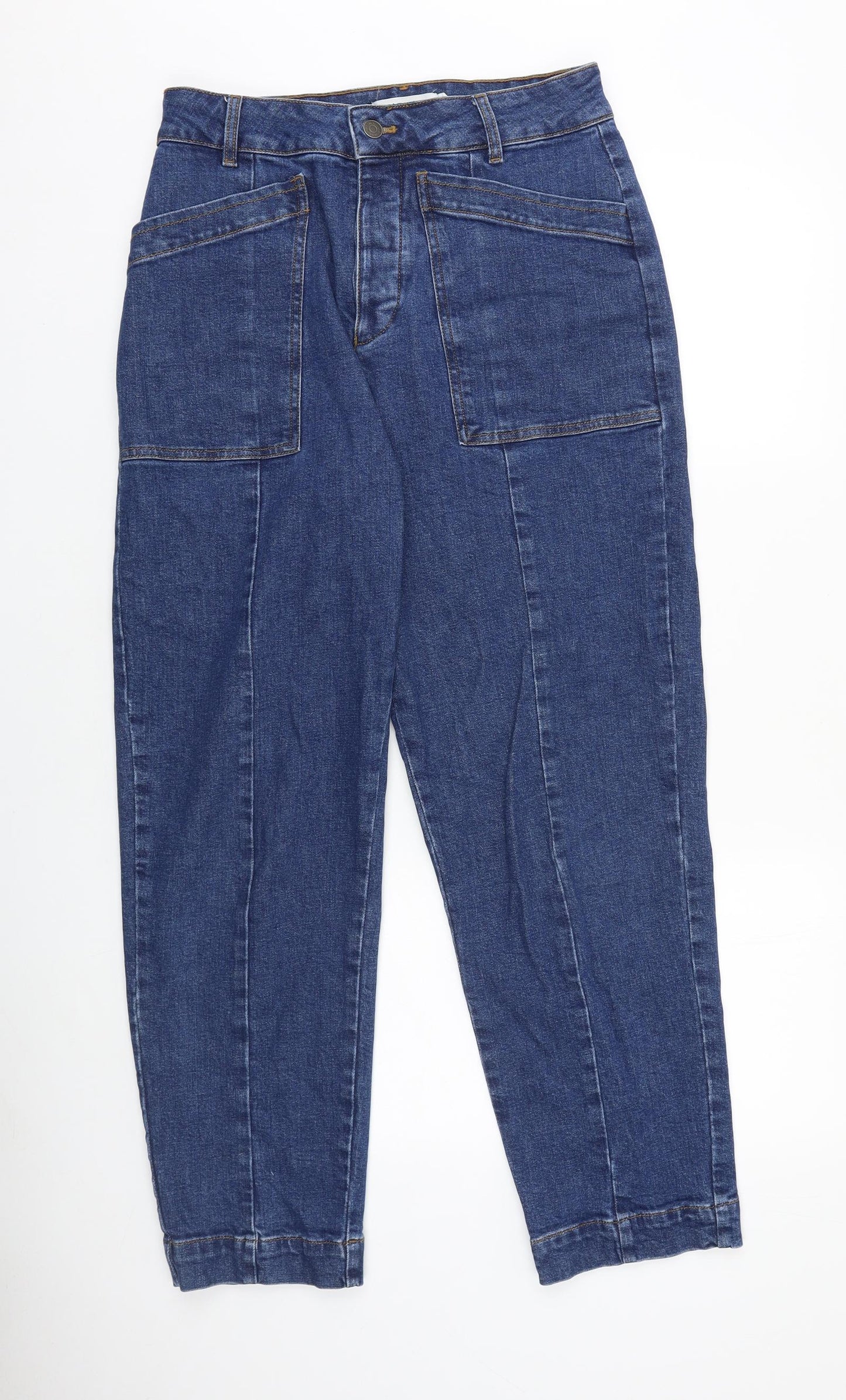NAF NAF Womens Blue Cotton Tapered Jeans Size 10 L29 in Regular Button