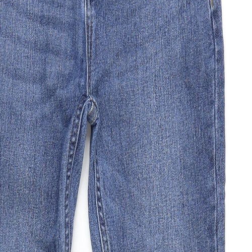 Marks and Spencer Womens Blue Herringbone Cotton Skinny Jeans Size 26 in L30 in Slim Zip