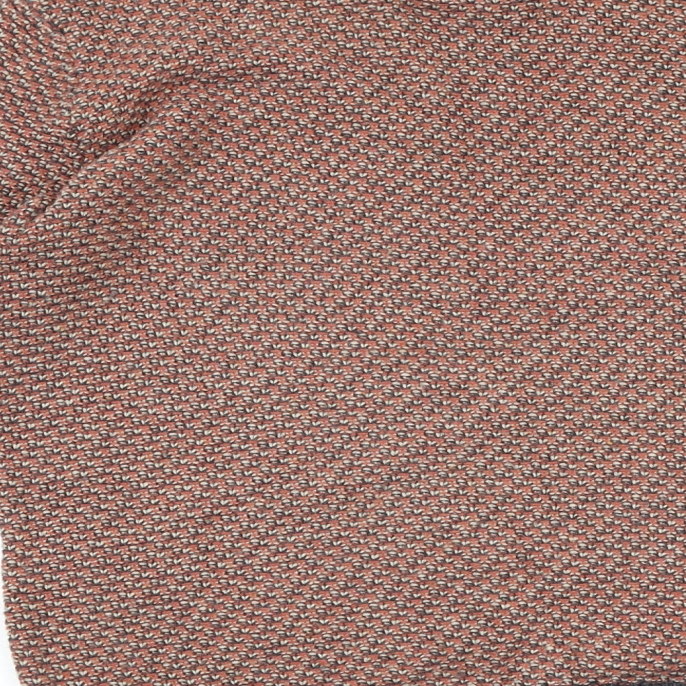 Fat Face Mens Red Round Neck Geometric Acrylic Pullover Jumper Size S Long Sleeve