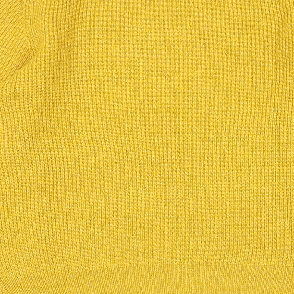 Marks and Spencer Mens Yellow Round Neck Acrylic Pullover Jumper Size M Long Sleeve