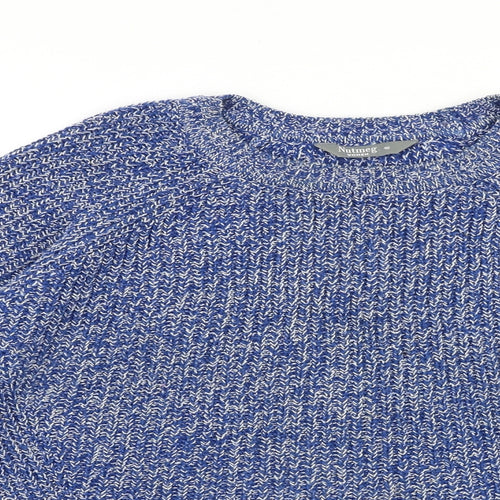Nutmeg Womens Blue Round Neck Acrylic Pullover Jumper Size 10
