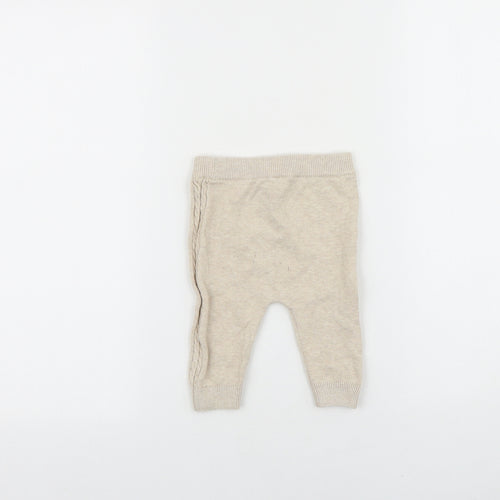 TU Baby Beige 100% Cotton Jogger Leggings Size 3-6 Months