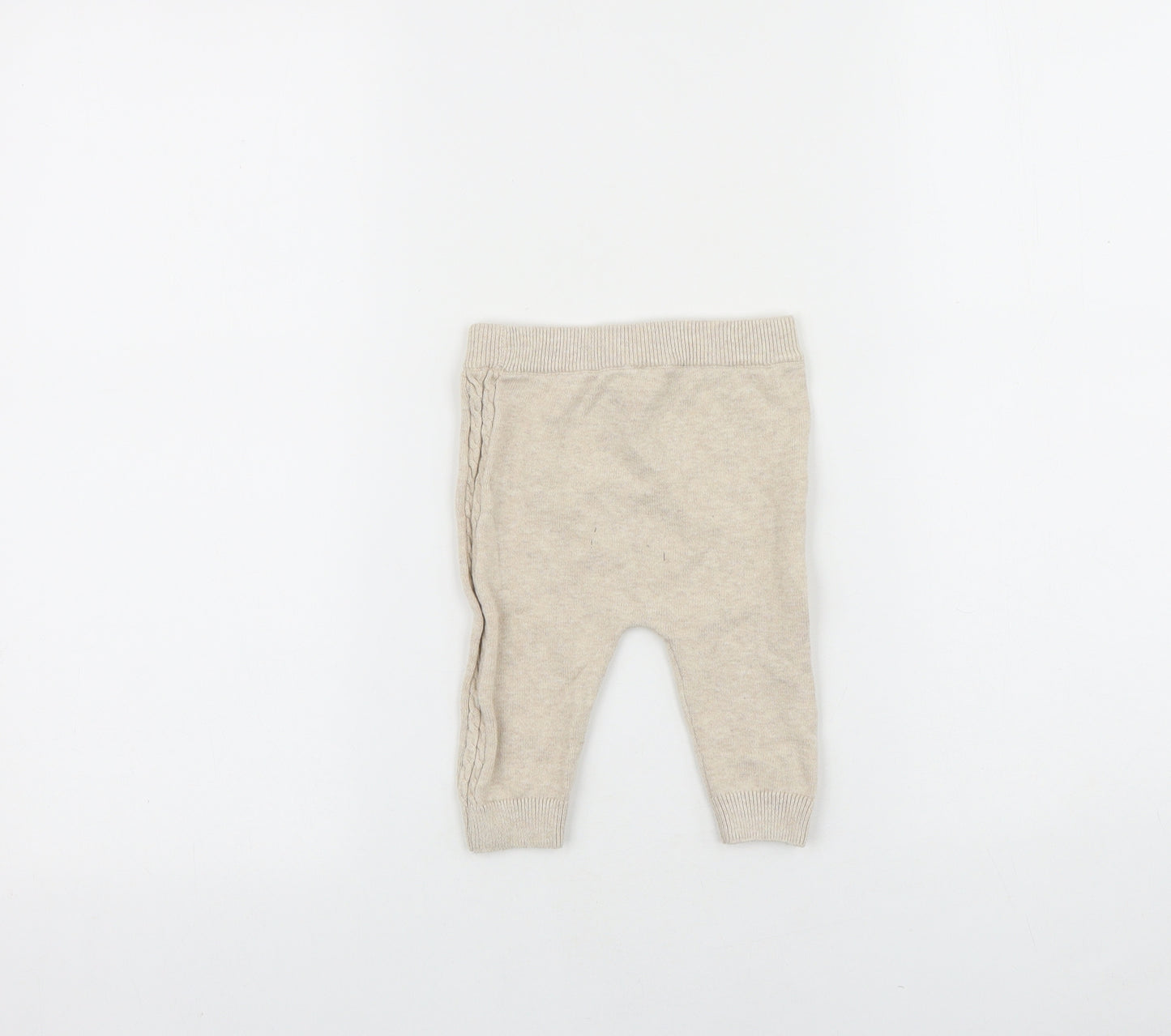 TU Baby Beige 100% Cotton Jogger Leggings Size 3-6 Months