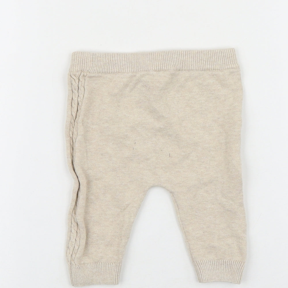 TU Baby Beige 100% Cotton Jogger Leggings Size 3-6 Months