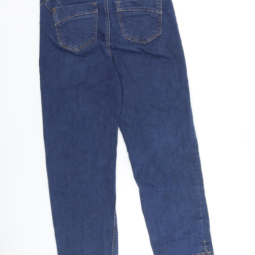 Marks and Spencer Womens Blue Cotton Straight Jeans Size 10 L24 in Regular Zip