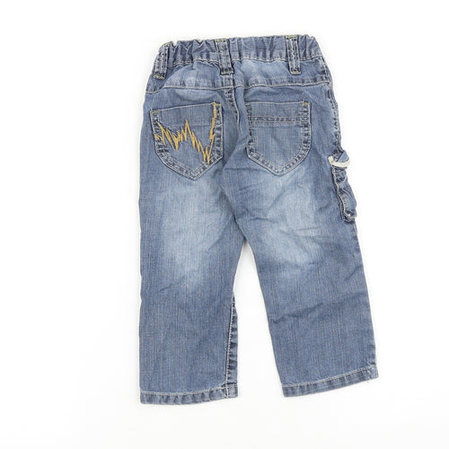 ativo Baby Blue 100% Cotton Jogger Jeans Size 24 Months Zip