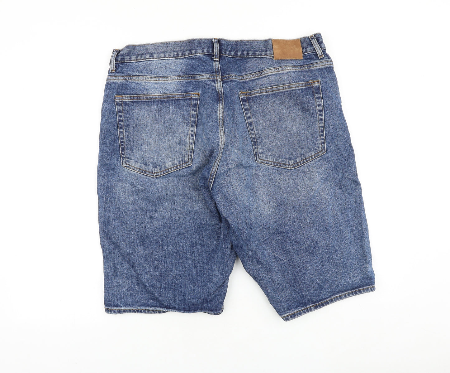H&M Mens Blue Cotton Bermuda Shorts Size 36 in L14 in Regular Zip
