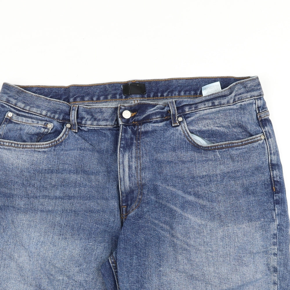 H&M Mens Blue Cotton Bermuda Shorts Size 36 in L14 in Regular Zip