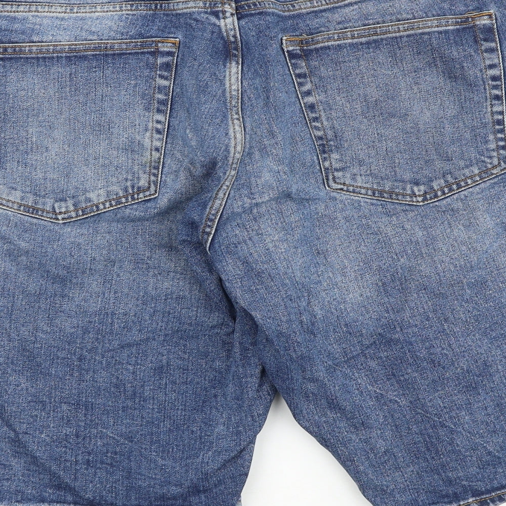 H&M Mens Blue Cotton Bermuda Shorts Size 36 in L14 in Regular Zip