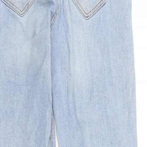 H&M Womens Blue Cotton Tapered Jeans Size 6 L28 in Regular Zip