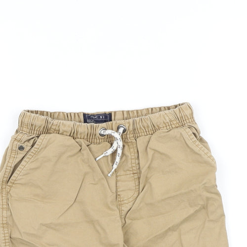 NEXT Boys Brown 100% Cotton Chino Shorts Size 9 Years Regular Drawstring