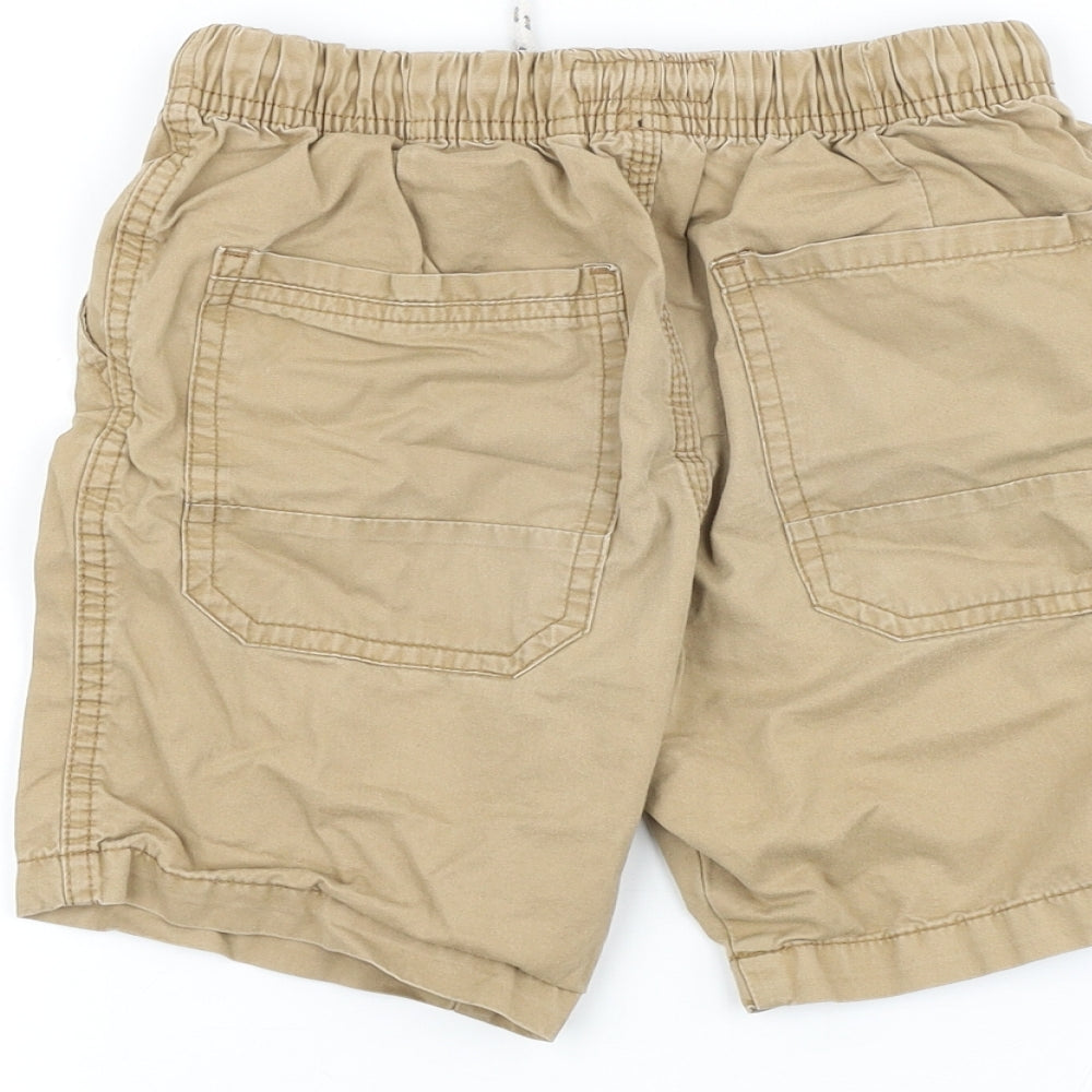 NEXT Boys Brown 100% Cotton Chino Shorts Size 9 Years Regular Drawstring