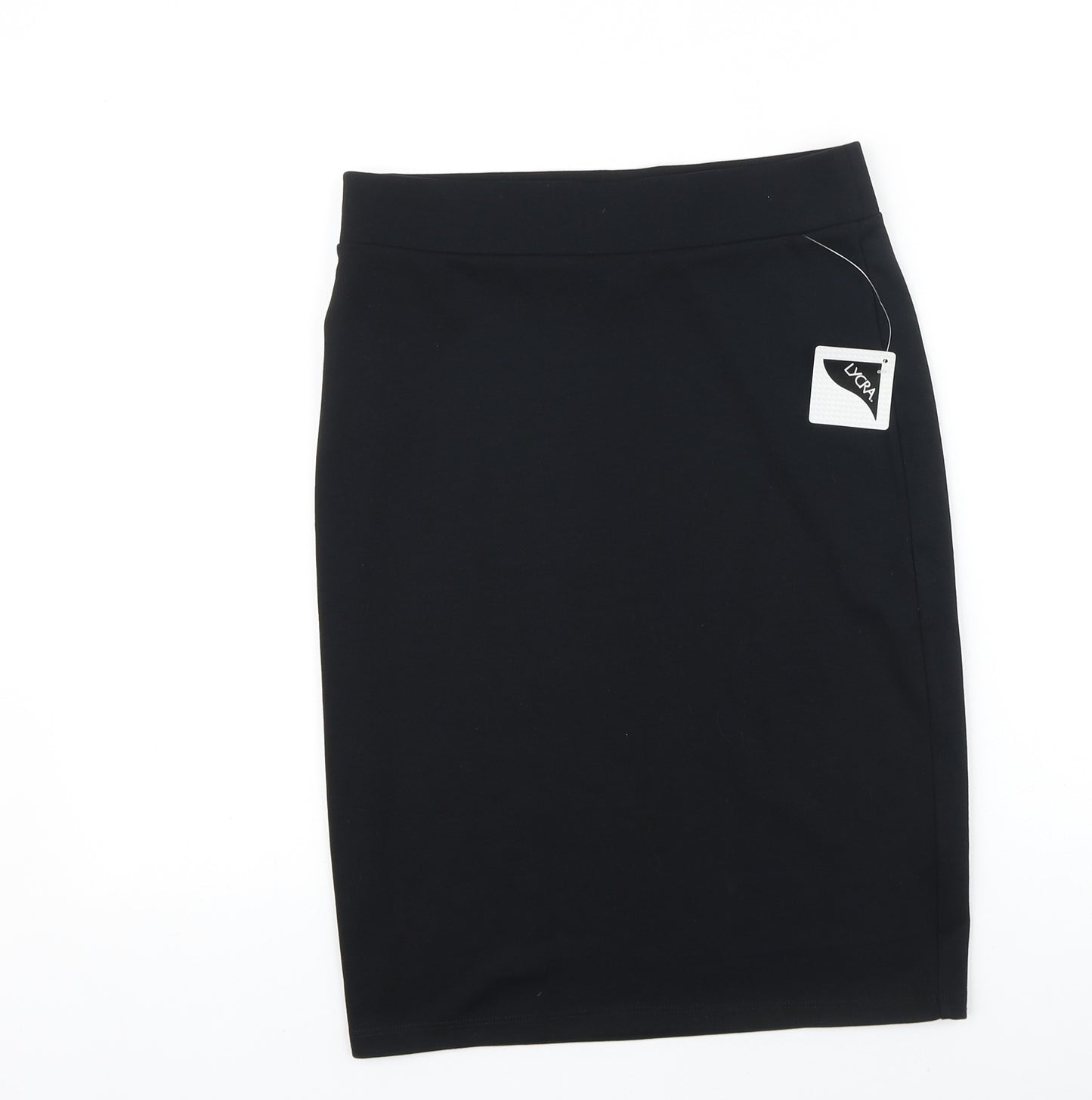 Preworn Girls Black 100% Cotton Mini Skirt Size 13-14 Years Regular Pull On