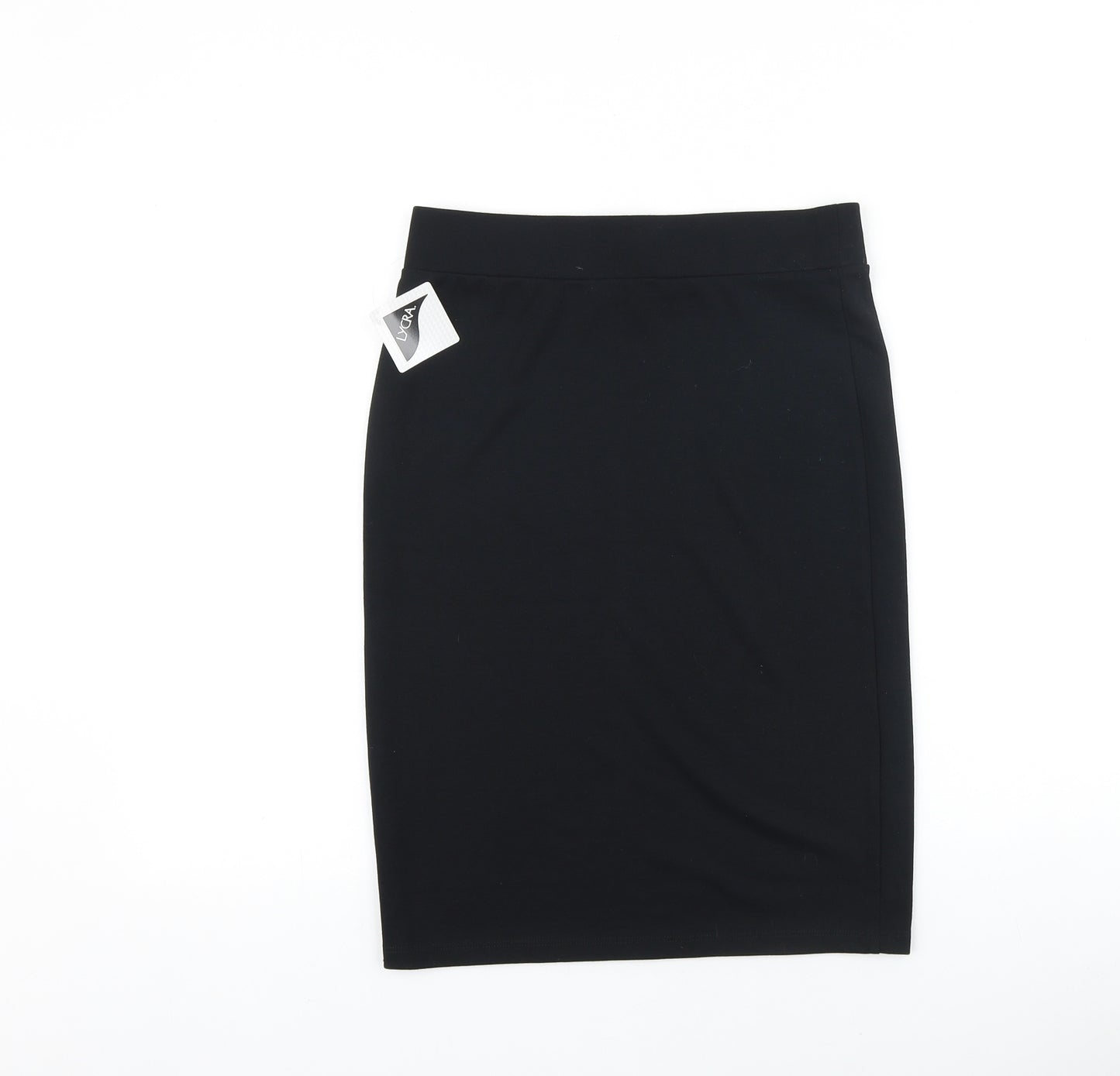 Preworn Girls Black 100% Cotton Mini Skirt Size 13-14 Years Regular Pull On