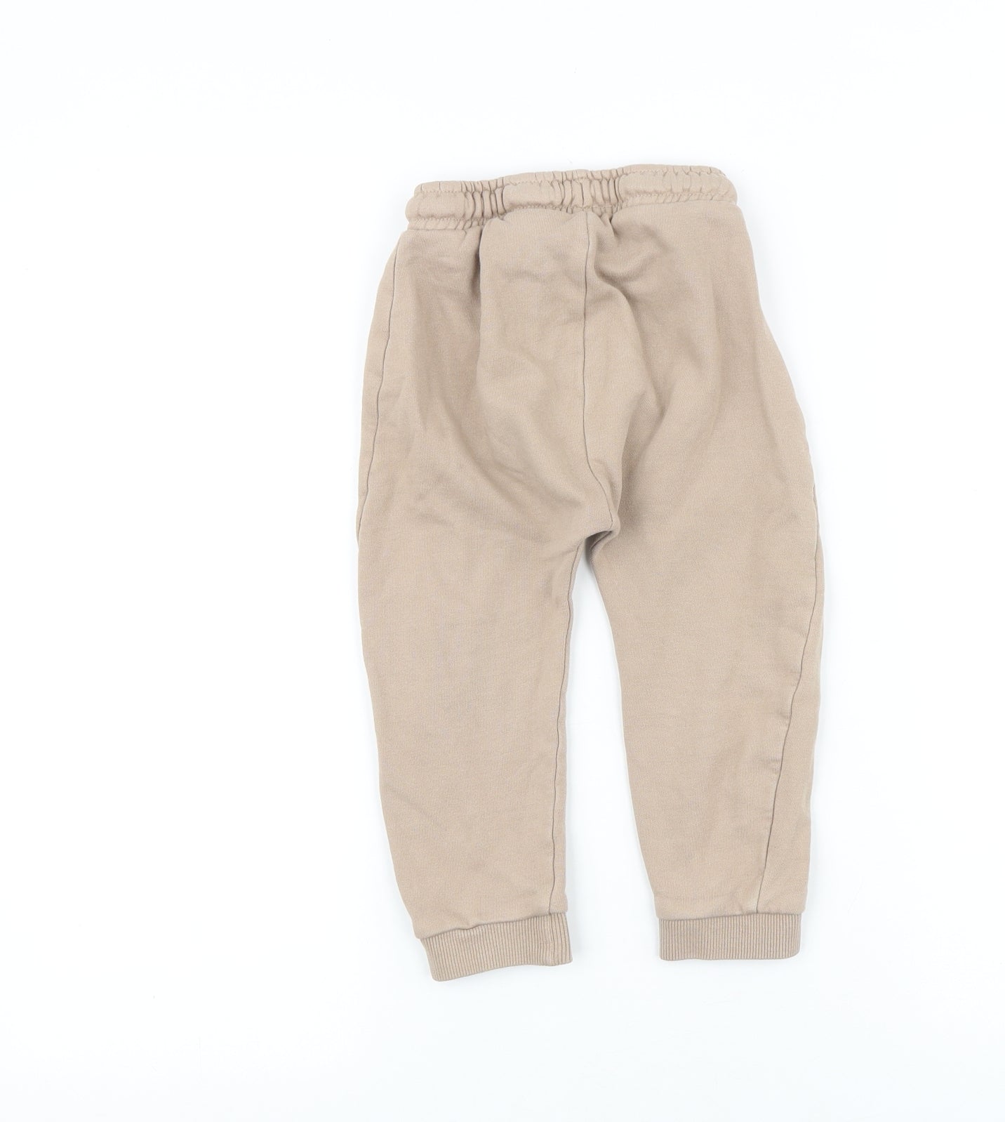 George Boys Brown 100% Cotton Jogger Trousers Size 2-3 Years Regular Drawstring